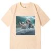 Wizard Pushing Goblin in Shopping Cart Funny Graphic T Shirts Gothic Vintage Short Sleeve Tshirt Unisex Casual Cotton Tshirts