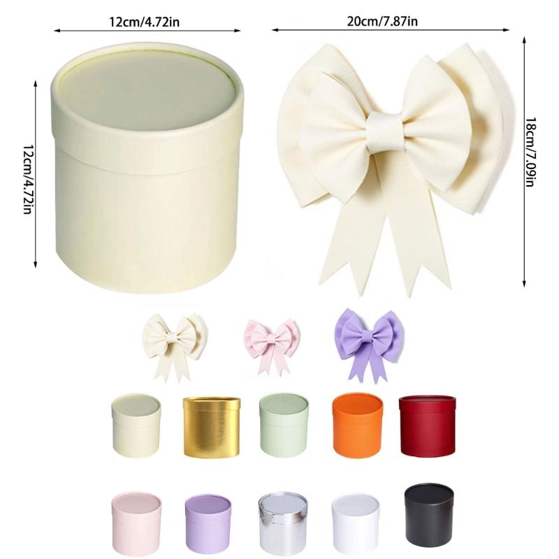 Lovely DIY Flower Arrangement Bucket with Assorted Bows Attractive Paper Flower Holder Suitable for Homes & Office Decors