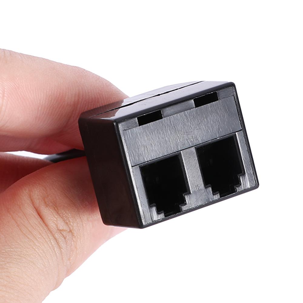 Durable Telephone Line 2 Female To 1 Male RJ9 Adapter Line Extension Cable Cords Splitter Cord