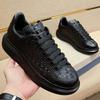 Fashion New Crocodile Print Black Men's Breathable Shoes Running Casual Sports Shoes Natural Cowhide Zapatos Hombre