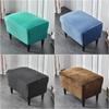 Velvet Ottoman Cover Elastic Rectangle Stool Covers All-inclusive Footstool Furniture Protector Cover Sofa Footrest Slipcovers