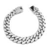 Hip Hop Shiny Cuban Link Chain Bracelets Women Men Rhinestone Chain Bracelets Punk Wristband Jewelry Gift