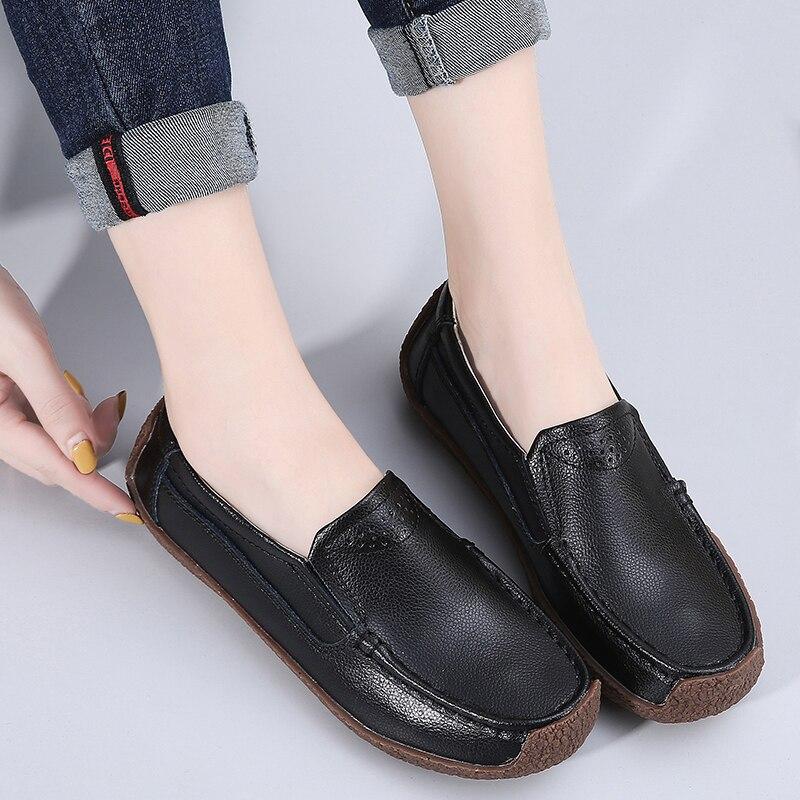 Women Loafers Casual Plus Size 35-42 Flat-bottomed Peas Soft Flats Driving Shoes