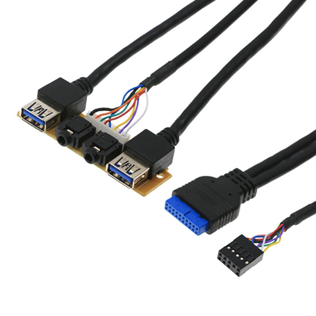 Передняя панель USB3.0+ USB3.0+Порт аудиоразъема высокой четкости Плата вводов/выводов + Внутренний проводной аудиовидеокабель для компьютера для