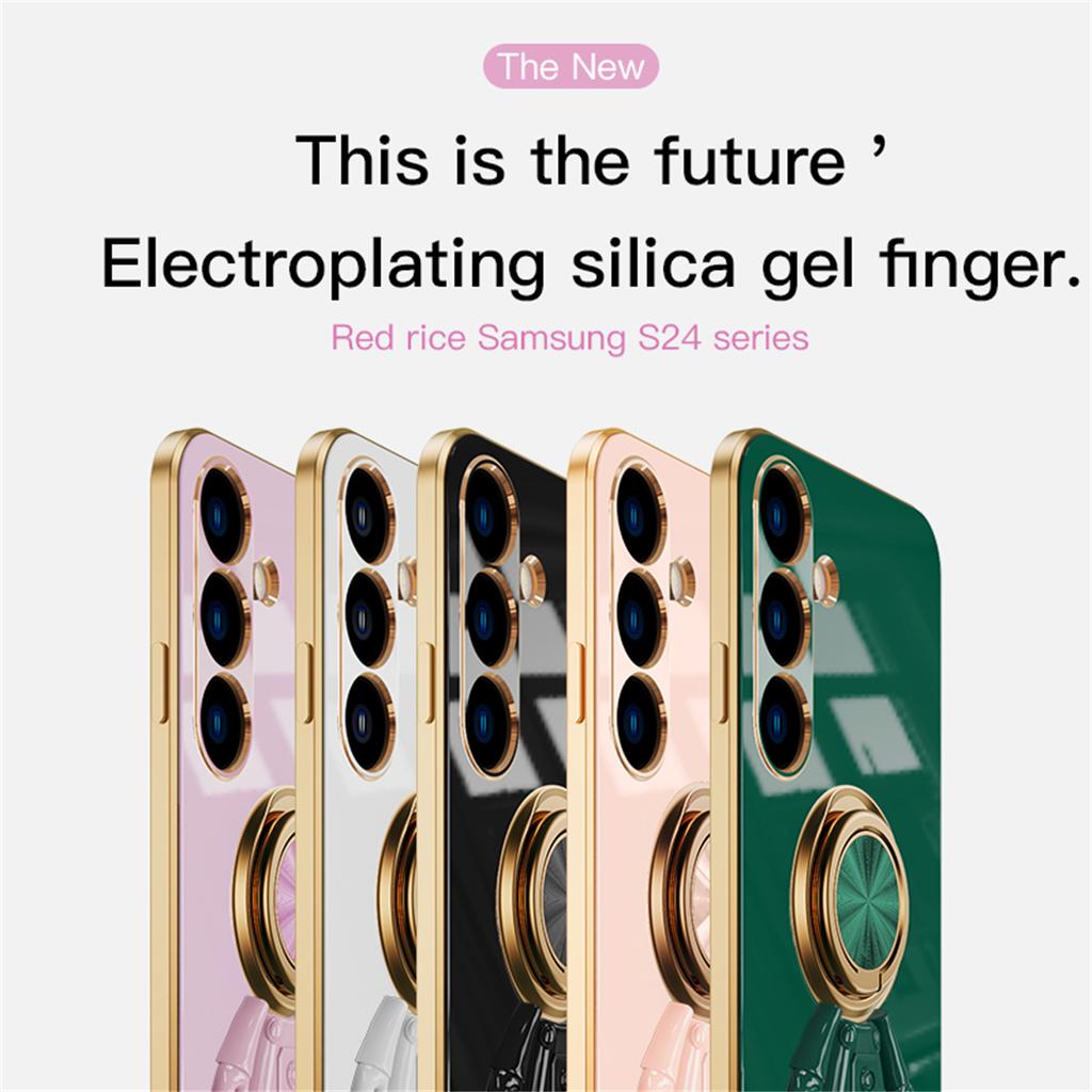 Роскошный чехол с квадратным покрытием Samsung для Samsung Galaxy S23 S24 S22 S20 Ultra S23Plus S22, противоударный чехол с кольцом-держателем