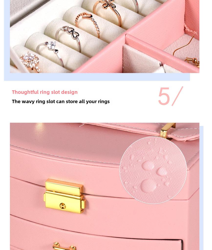 Запираемая многослойная шкатулка для сережек – ящик для хранения детских вещей Princess