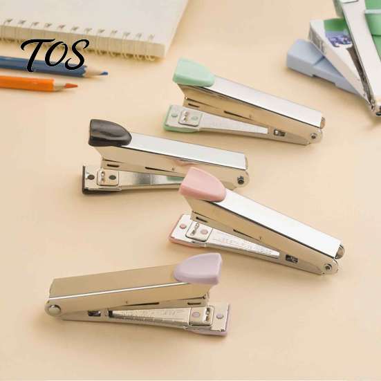 Student Study Accessories Portable Handheld Stapler, Metal Ergonomic Binding Tool, Compact Desktop Stationery Lightweight for Office And School