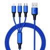 Fast Charging Cable 3-in-1 Nylon Braided Durable Tangle-Free Type-C/Micro USB/8-Pin Reliable Multi-device Data Cable