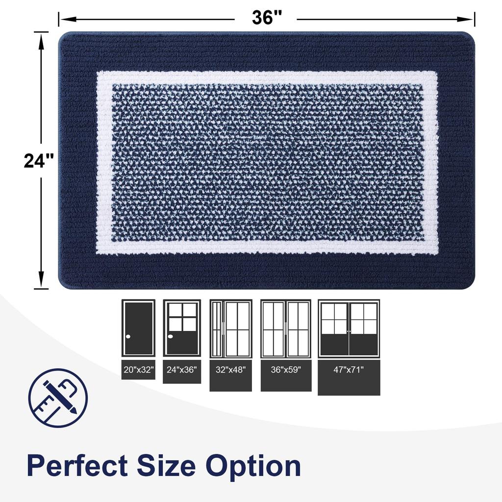 Olanly Durable Door Mat Family Anti-slip Carpet Floor Indoor Mat Absorbent Entrance Door Mats Dirt Resistant Easy to Clean Rug