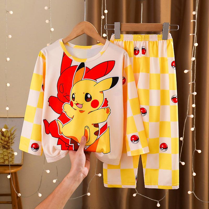 Children Cotton Pajama Set Girls Long Sleeve Sleepwear Home Clothes Cute Print