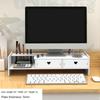 Computer Height Booster Storage Rack Office Desk Surface Panel Elevated Rack Desktop Monitor Stand with Drawer Storage Base