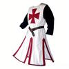 Medieval Fancy Long Knight Cloak Set-Templar TV Movie Cosplay Outfit Halloween Party Costume (Polyester)