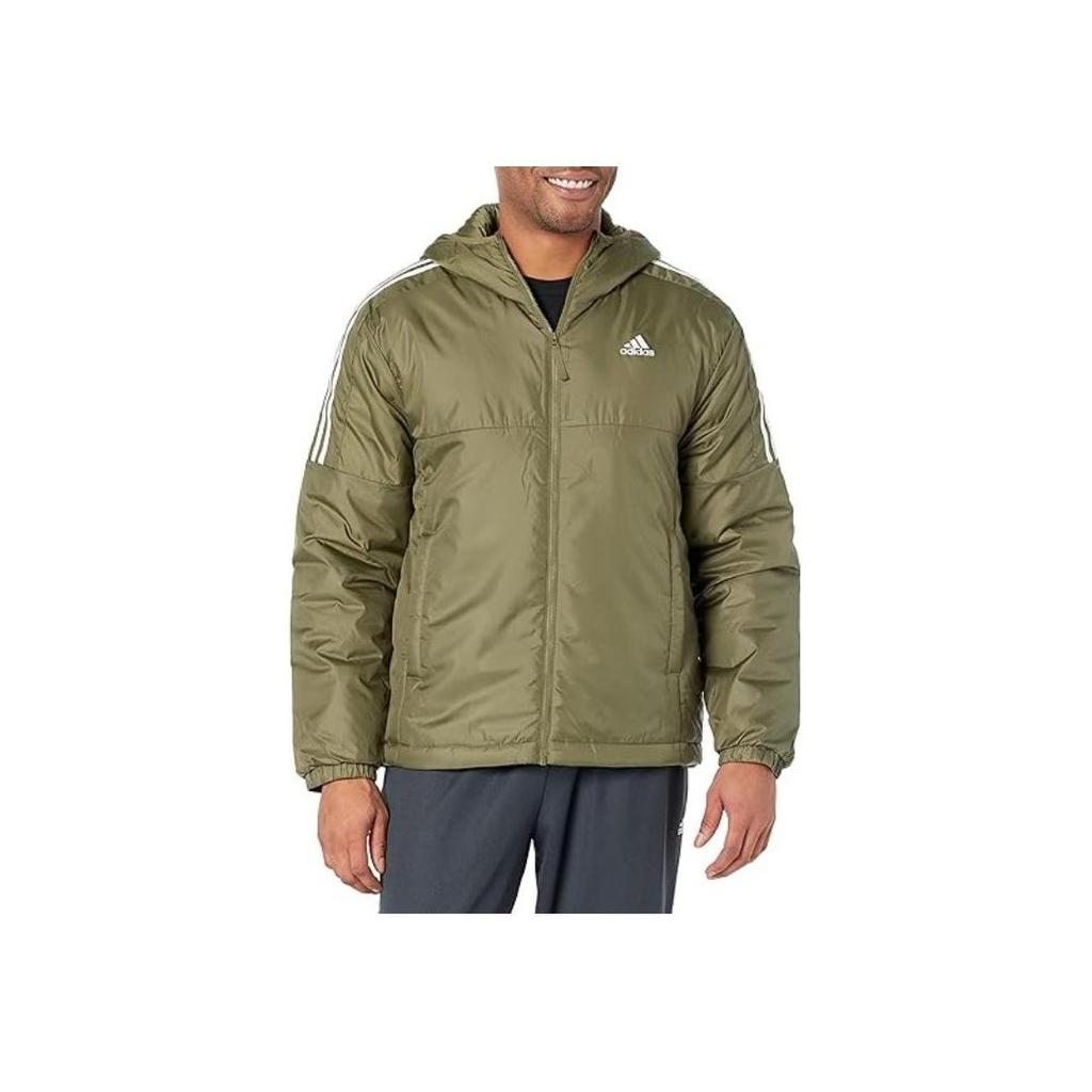 adidas Утепленная куртка с капюшоном Essentials Оливковая HZ5725