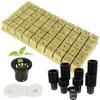 72 Set Rock Wool Cubes For Hydroponics 1.5Inch Rock Wool Planting Cubes Absorption Hydroponics Mesh Net Cup Kit For Home