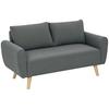 Two-Seater Sofa, Fabric Couch, 2 Back Cushions, Corduroy Cover, 145 x 75 x 78 cm, Anthracite