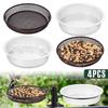 4Pcs Metal Round Bird Feeders Tray Plastics Feeding Waterbirds Bathtub Wild Birds Seed Feeding Mesh Accessory for Outdoor Yard