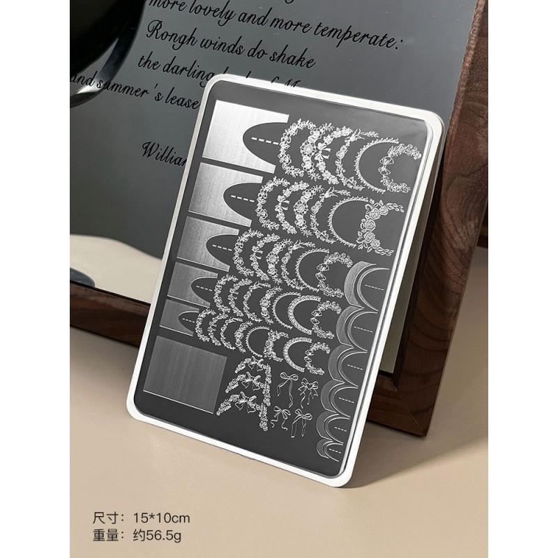 Nail Art Stamping Plates Lace Butterfly French Patterns Silicone Stamper Manicure Tools