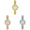 Womens Jewelry Style Metal Watch With Quartz Core And Flower Dial Design