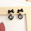 Fashion Black Bow Dangle  Earrings for Women's Earrings Jewelry Girl Gift Brincos