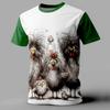 Animal Chicken Print T-Shirts For Men Funny Fashion Mens Clothing Summer Casual Short Sleeve Top Loose Oversized Tee Men T Shirt