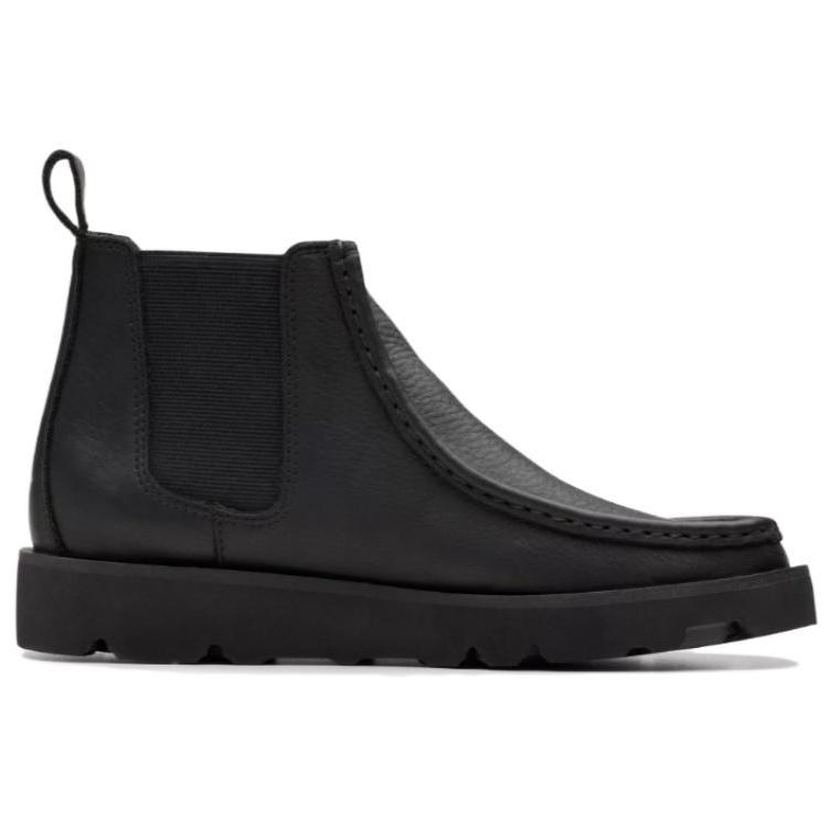 Clarks Кожаные Модные Универсальные Ретро Короткие Ботильоны Женские ботинки Черные 26178103