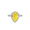 2023 Pear-Shaped S925 Sterling Silver Ring with High-Carbon Diamond and Cubic Zirconia Gemstones for Women