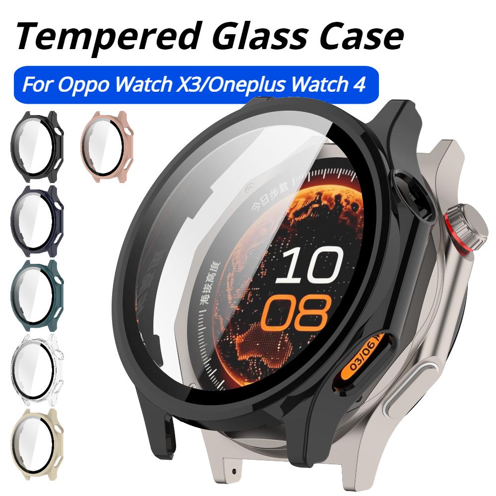 Закаленное Стекло+ПК Чехол Для Oppo Watch X3 Чехол Мягкий ТПУ Защита Экрана По Кругу Чехлы Для Часов Для Oneplus Watch 4 Аксессуары