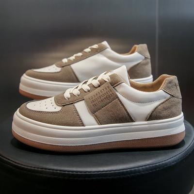 Женские кроссовки из сетки в стиле колор-блок 2025 года на шнуровке, низкие, с круглым носком, на платформе, уличная обувь, универсальные, удобные, спортивные, на платформе