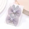 2pcs/set Lovely Lace Bows Hair Clips for Girls Sweet Solid Color Gauze Clip Soft Hairpins Pink Princess Kids Hair Accessories