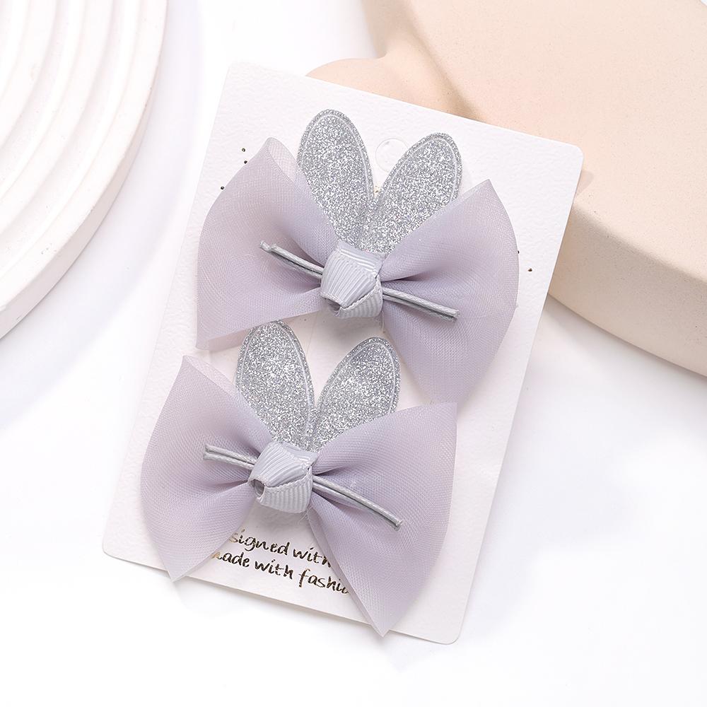 2pcs/set Lovely Lace Bows Hair Clips for Girls Sweet Solid Color Gauze Clip Soft Hairpins Pink Princess Kids Hair Accessories