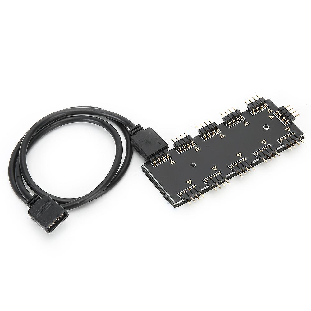 Контроллер концентратора RGB 1‑10 Контроллер концентратора RGB Корпус ПК Вентиляторный концентратор Охлаждение ЦП HUB1‑10 12 В ARUA концентратор