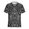 Fashion Snake Skin Pattern 3D Digital Printing T-shirt Men's Animal Skin Pattern Round Neck T-shirts Street Short Sleeved