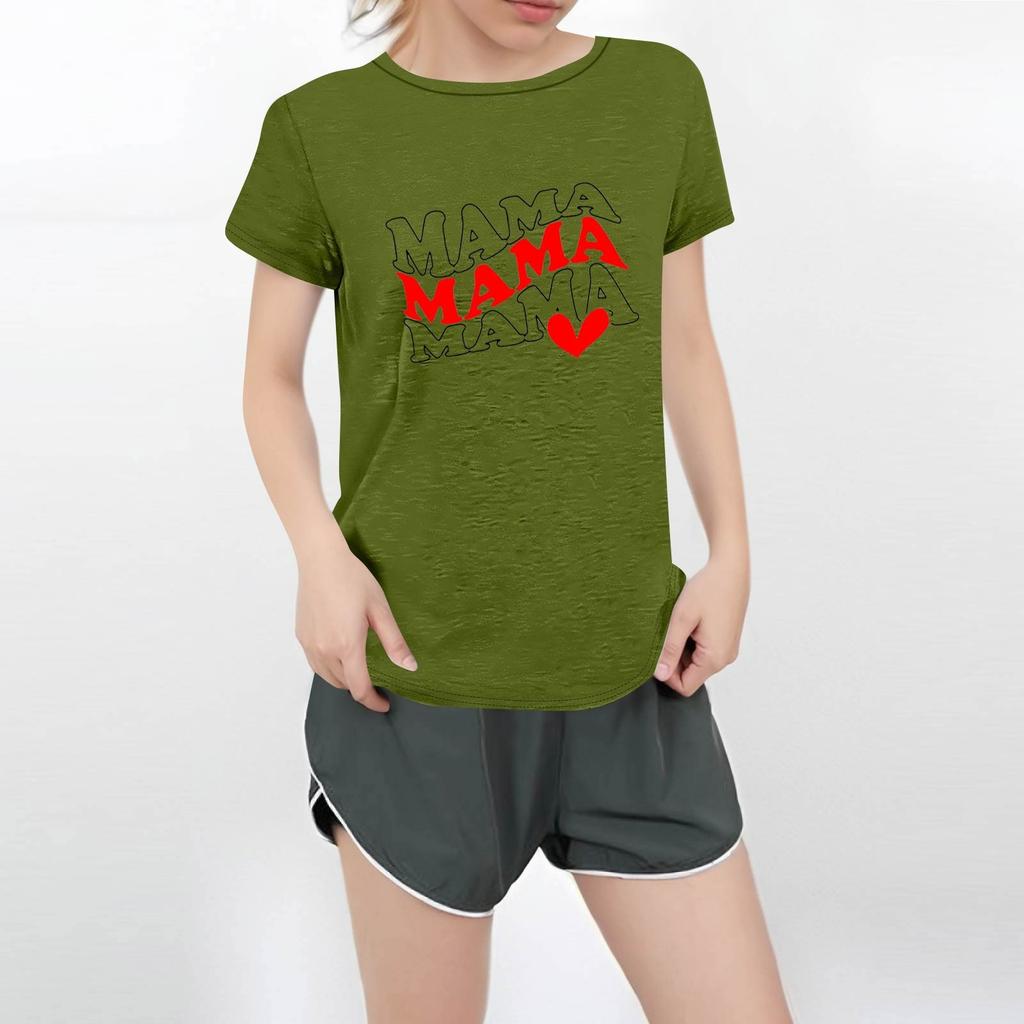 Женская повседневная футболка с круглым вырезом и короткими рукавами с принтом