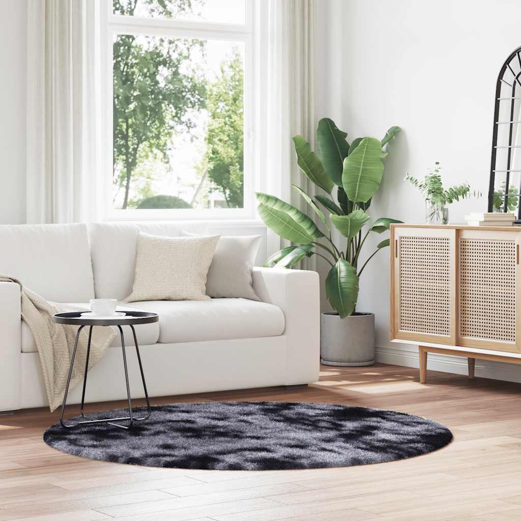 Shaggy Rug High Pile NAVARRA Dark Grey 160 x 160 cm Polyester