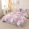 3pcs Pink Bedding Set Grid Flower 3D Printed Cozy Duvet Cover Set King Queen Twin Single Size Birthday Gift Adult Bedroom Decor