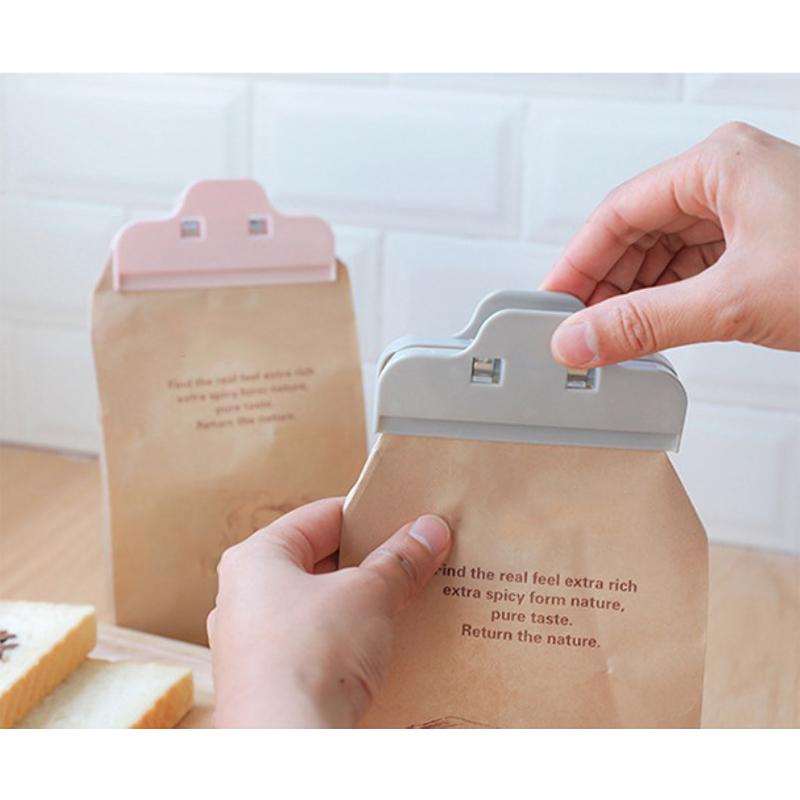 Kitchen Clips Plastic Tool Sealer Clamp Moisture-proof Snack Clip Portable Food Bag Sealing Food Preservation Home Supply 2Pcs/lot Accessories