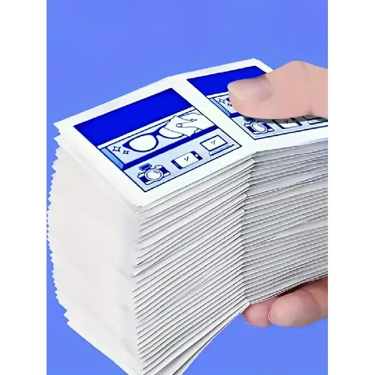 50-100 pcs Disposable Eyeglass Cleaning Wipes - Individually Packaged, Suitable for Eyeglasses, Smartphones, Tablet Screens - S