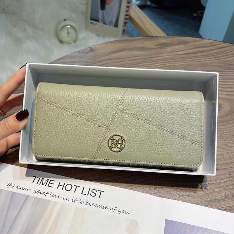 Женский кошелек из мягкой коровьей кожи большой емкости, держатель для нескольких карт, подходит для мобильного телефона, универсальный дизайн 2024 г.