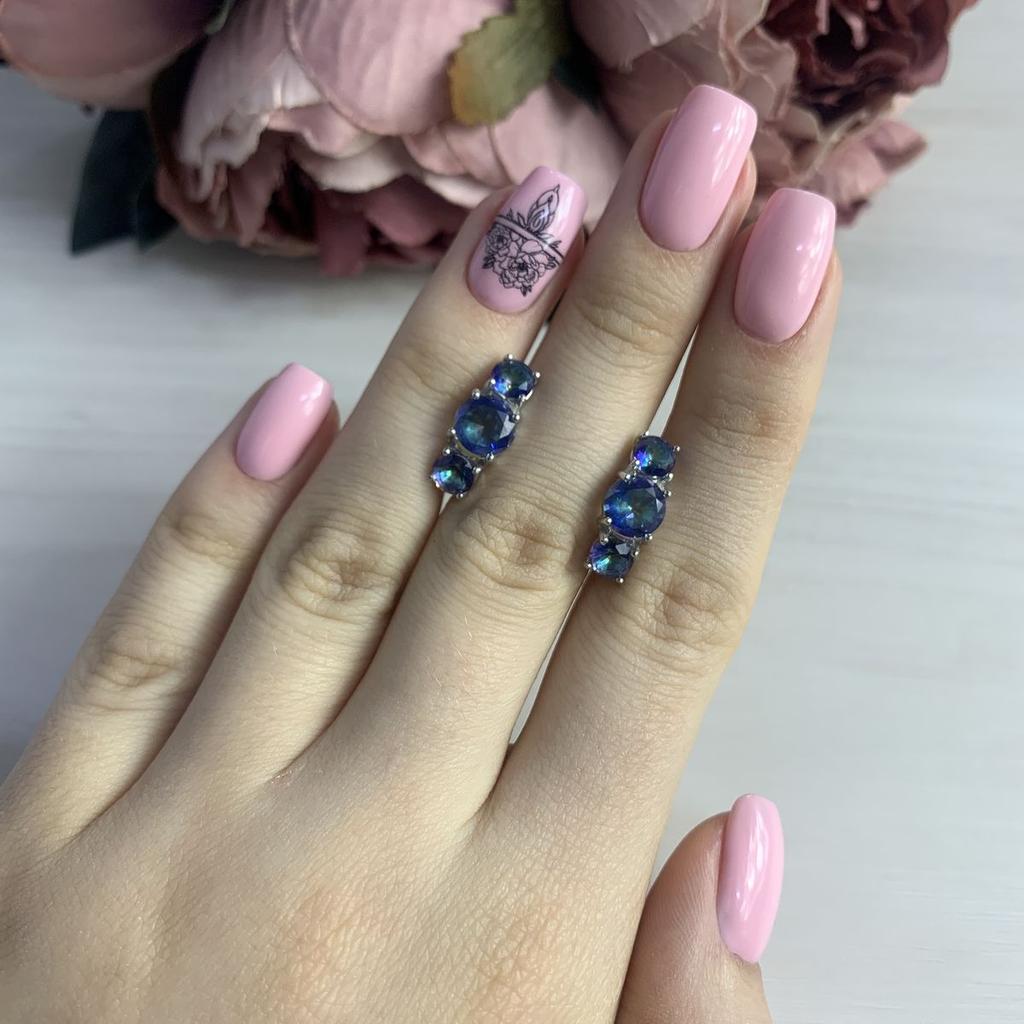 Silver Earrings with Mystic Topaz 5.95ct (1661185)