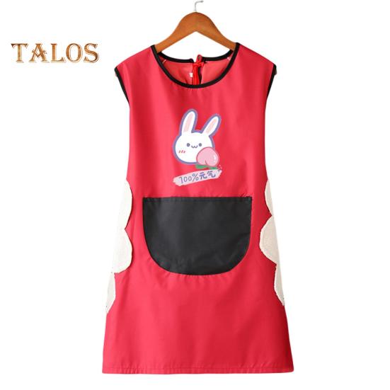 Кухонный фартук контрастного цвета, маслостойкая спецодежда, прекрасный обеденный фартук без рукавов для дома