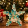 Modern Home Holiday Decor Handmade Sea Glass Coastal Christmas Ornaments, Turtle Seahorse Starfish Tree Ornaments Sailboat Beach Hanging Decoration