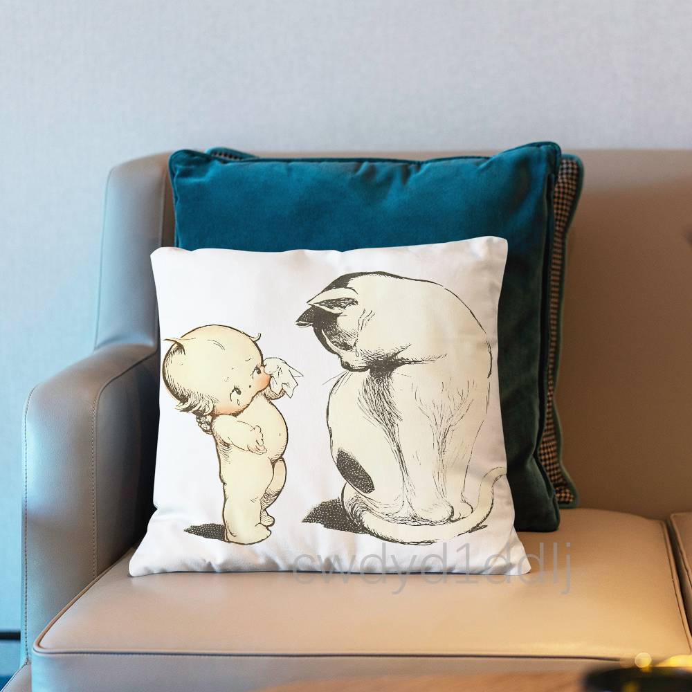 KKewpie Baby Cute Pillowcases Cute Funny Pillow Case For Wedding Party Home Decor Comfy Pillow Cover