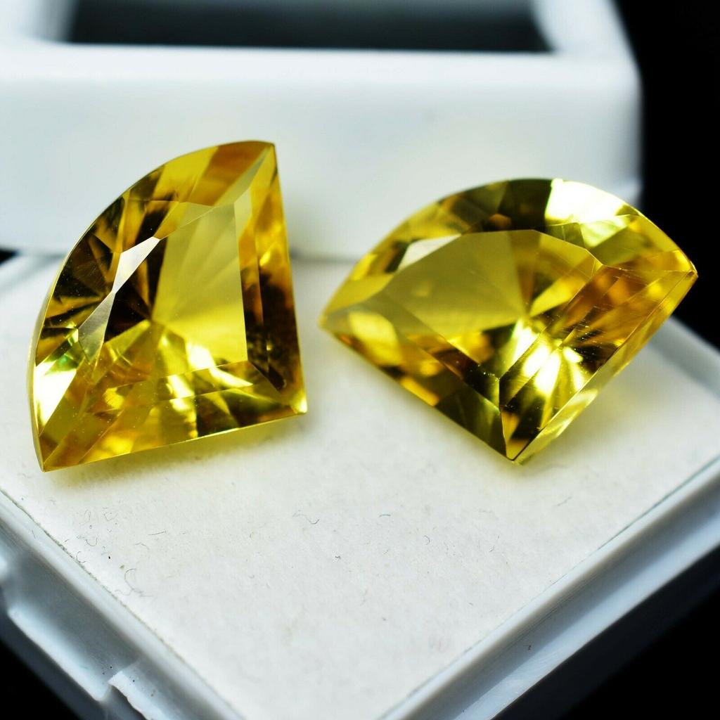 Natural Yellow Sapphire 20 Ct Fancy Cut Pair Gemstone Gift For Her