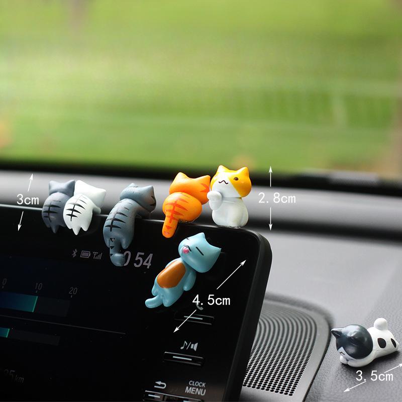 6 шт./набор Украшения на приборную панель кошки Украшения для зеркала заднего вида автомобиля Аксессуары для интерьера автомобиля