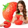 Гигантская клубничная сквиши, Сквиши клубника, Реалистичная модель клубники, Подарок на вечеринку, Медленно поднимающаяся, Снимающая напряжение, Реалистичная глянцевая драконья настольная декорация