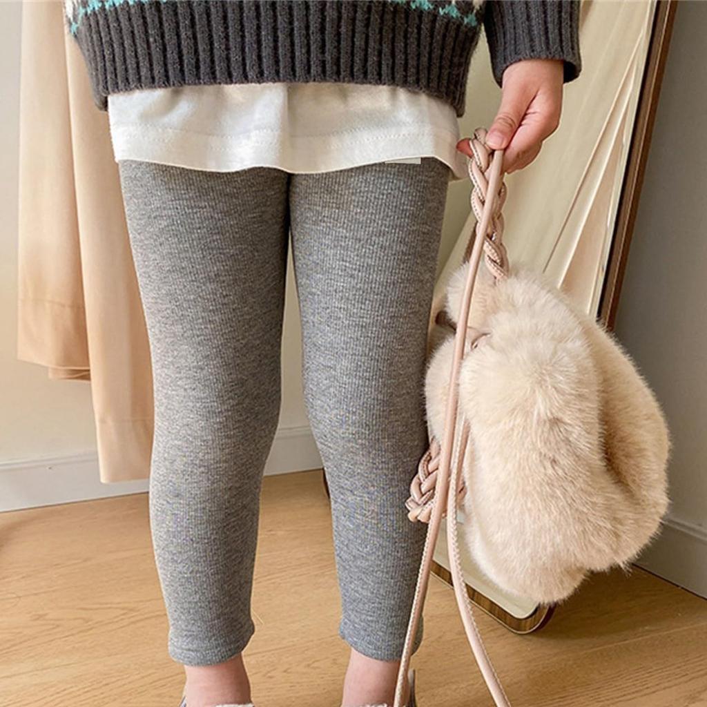 Модные высокоэластичные колготки с флисовой подкладкой для девочек. Зимние детские универсальные утолщенные термолеггинсы. Стильные повседневные брюки для малышей.