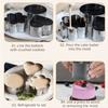 4Pcs Stainless Steel Cake Ring Mold Reusable Easy Release Cooking Ring DIY Baking Surface Smooth Dessert Food Molds with Pushers