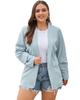 Azura Exchange Sky Blue Plus Size Soft Lightweight Pocketed Lapel Blazer