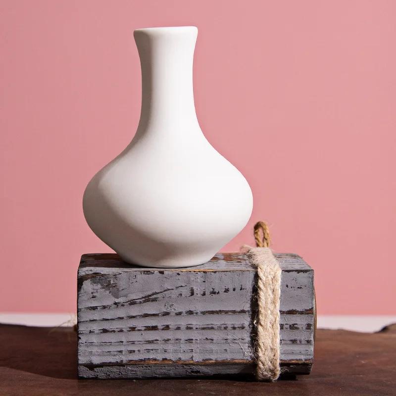 INS Flower Vase Decoration Ceramic Small Vase White Crafts Flower Bottle Living Room CeramicThe Nordic Minimalist Style