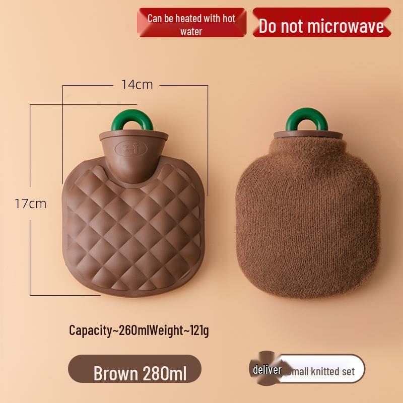 Winter Mini Plush Hot Water Bottle Hand Warmer, Explosion-Proof, Anti-Scald, Small Size for Women
